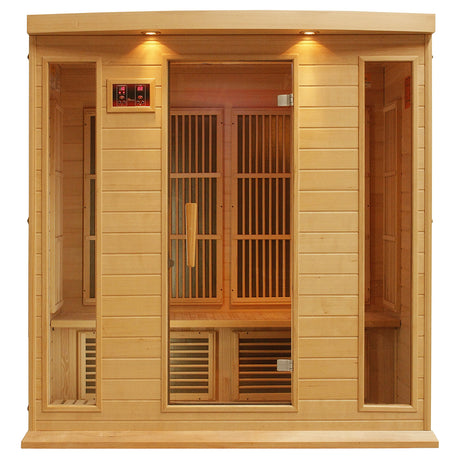DYNAMIC SAUNAS Maxxus 4 Per Low EMF FAR Infrared Carbon Canadian Hemlock Sauna DYNAMIC SAUNAS