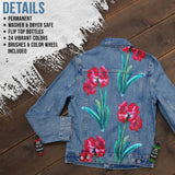 U.S. Art Supply 24 Color Set of Permanent Acrylic Fabric Paint in 2 Ounce Bottles, Plus a 7-Piece Brush Kit - Artists Textile Paint for Clothes, U.S. Art Supply