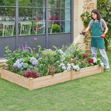 Yaheetech 8×4ft Wooden Horticulture Raised Garden Bed Divisible Elevated Planting Planter Box for Flowers/Vegetables/Herbs in Backyard/Patio Outdoor, Yaheetech