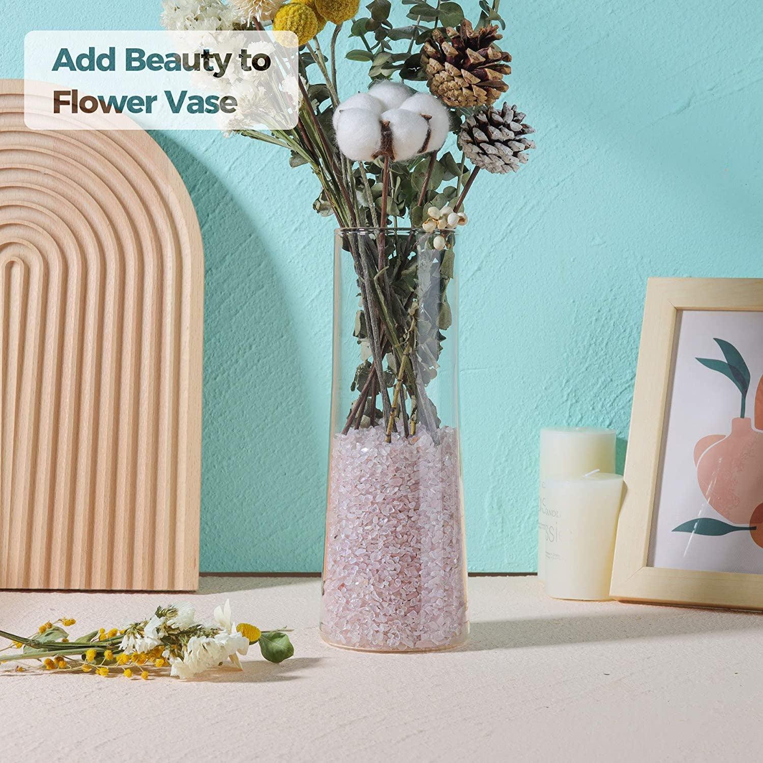 Tumbled Chips Stones Crushed Crystal Quartz 1 LB, Irregular Shaped Gravel Pebble Healing Stone, DIY Smoothed Rocks for Potted Plant,Resin Art,Vase WoodArtSupply