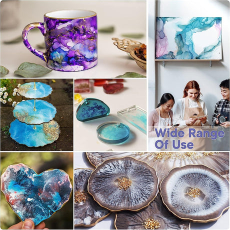Alcohol Ink for Epoxy Resin - 24 Bottles Alcohol-Based Ink Set Vibrant Color High Concentrated Alcohol Paint Pigment Resin Ink for Resin Dye Crafts WoodArtSupply