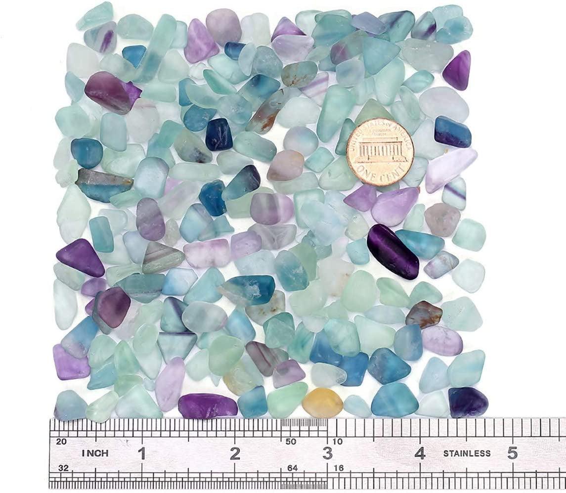 Decorative Crystal Pebbles, 1 Lb/460G (Fill 0.9 Cup) Natural Quartz Stones Aquarium Gravel Sea Glass Rock Sand for Fish Turtle Tank/Air Plants Decoration - WoodArtSupply
