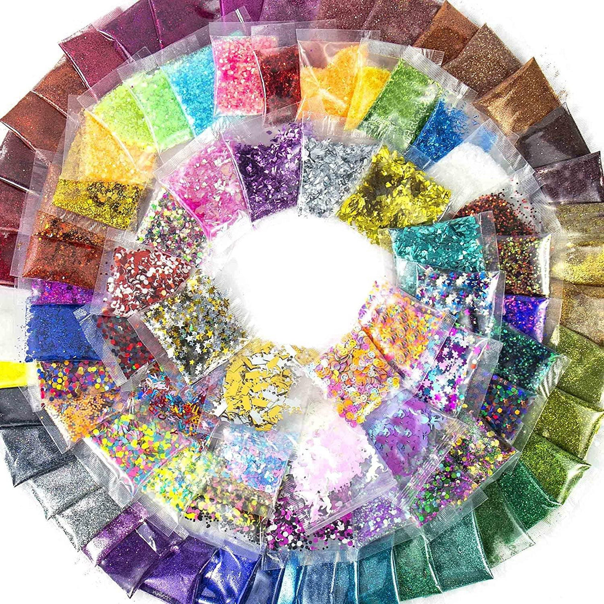 Assorted Glitter 90 Pack, Includes Fine, Neon Glitter, Shapes, Foil Glitter & More, Great for Resin Projects, Group Arts and Crafts, DIY Projects, WoodArtSupply