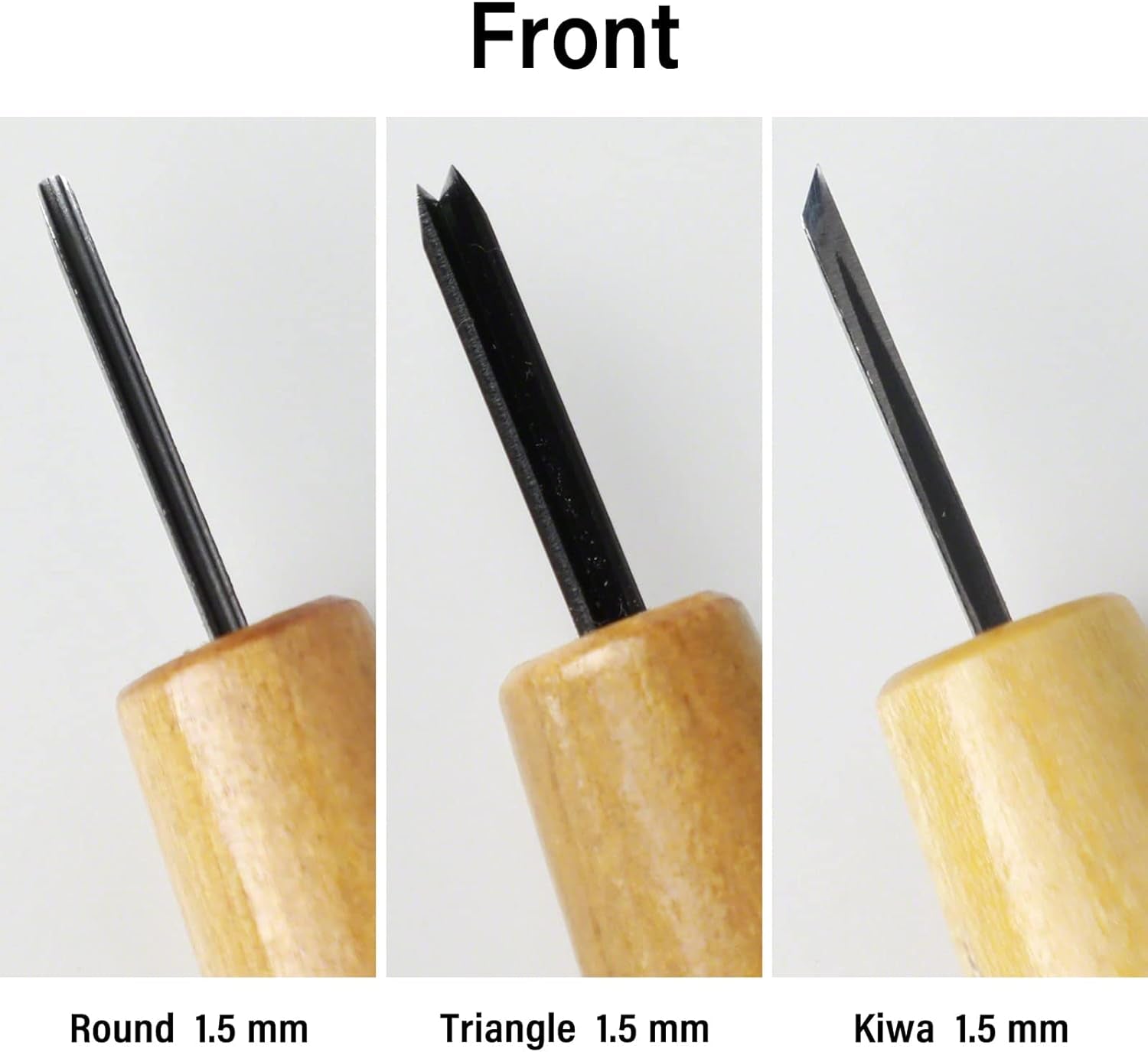 3PCS Bonsai Chisel Kit with round Gouge, Single Bevel Skewed and V-Parting Tool, Hand Carving Tool Set for Jin Shari Making, Woodworking Knife Pack WoodArtSupply