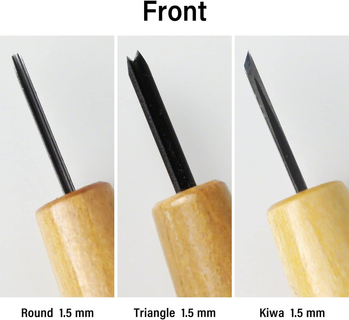 3PCS Bonsai Chisel Kit with round Gouge, Single Bevel Skewed and V-Parting Tool, Hand Carving Tool Set for Jin Shari Making, Woodworking Knife Pack WoodArtSupply