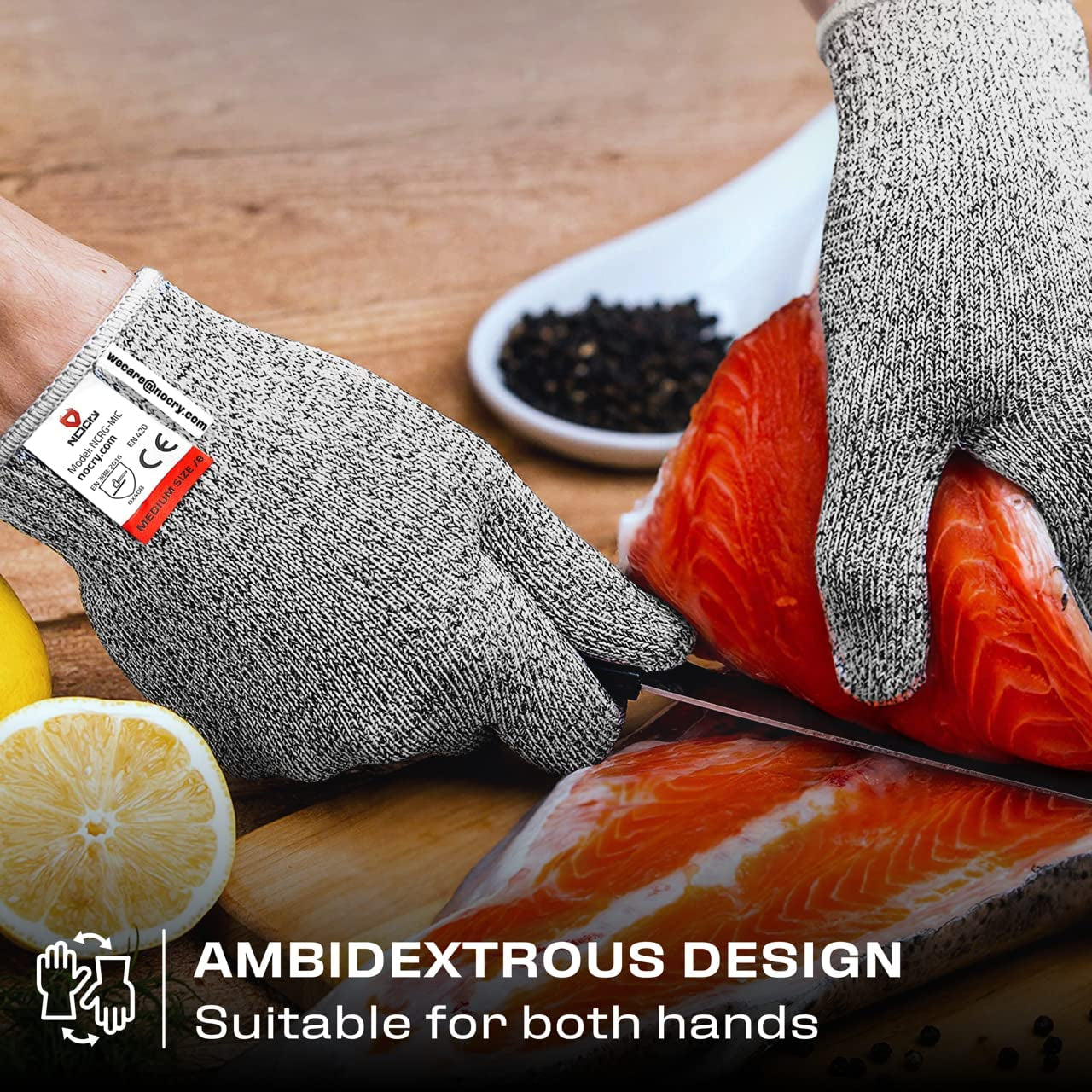 Premium Cut Resistant Gloves Food Grade — Level 5 Protection; Ambidextrous; Machine Washable; Superior Comfort and Dexterity; Lightweight Protective WoodArtSupply