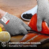 Premium Cut Resistant Gloves Food Grade — Level 5 Protection; Ambidextrous; Machine Washable; Superior Comfort and Dexterity; Lightweight Protective WoodArtSupply