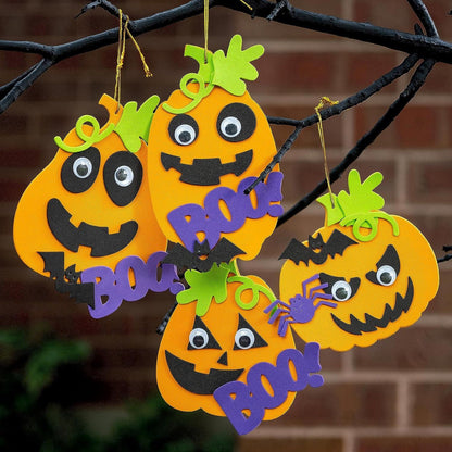 Create Your Own Halloween Pumpkins - Set of 4 - Halloween Crafts for Kids Ages 4-8 - DIY Party Favors, Ornaments, Magnets and Décor - WoodArtSupply