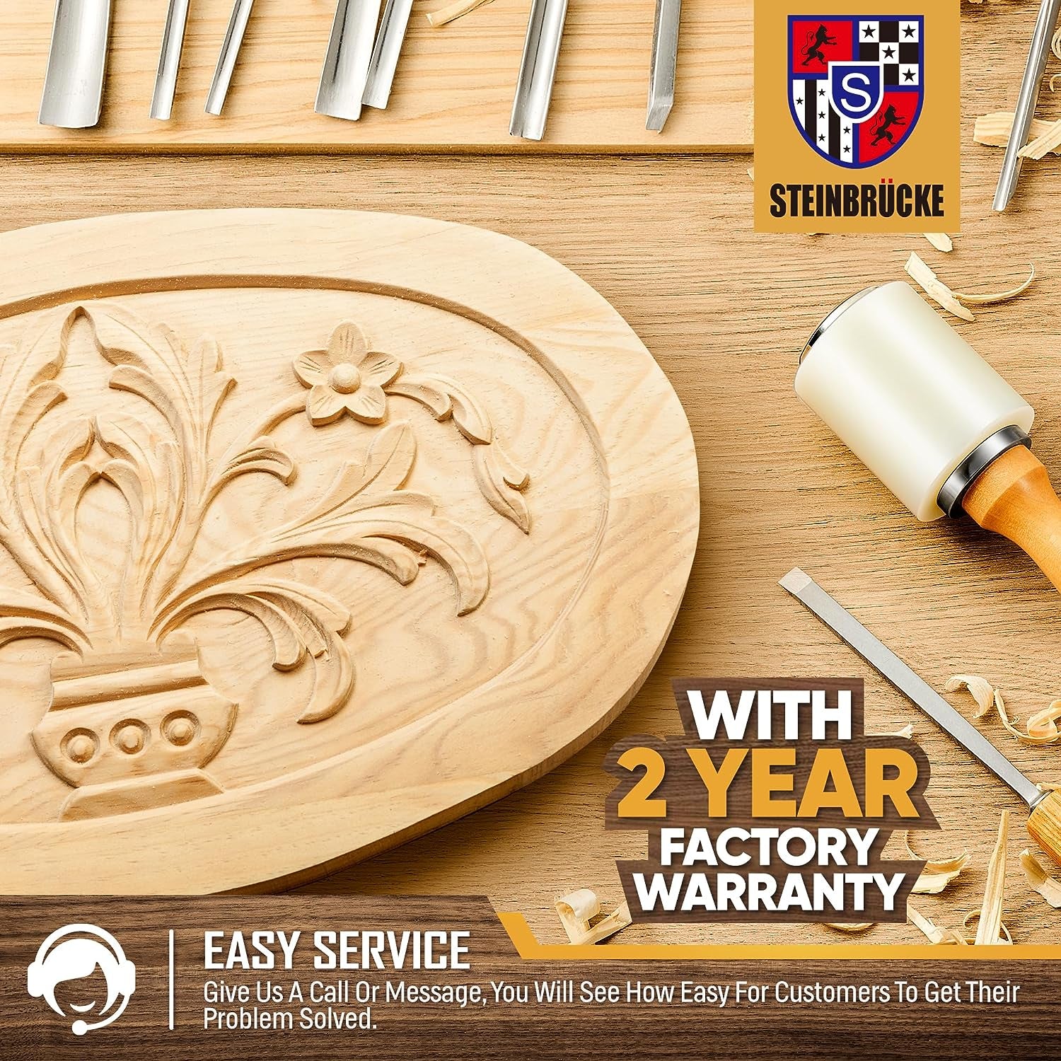 Wood Carving Kit, Wood Carving Tools Set of 12 Chisels and Wood Mallet with Canvas Case Gouges, Woodworking Chisel Set for Beginners and WoodArtSupply