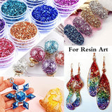 12 Box Crushed Glass Craft Glitter Fine for Resin Art, Small Broken Glass Pieces Irregular Metallic Crystal Chips Chunky Flakes Sequins for Nail Arts WoodArtSupply