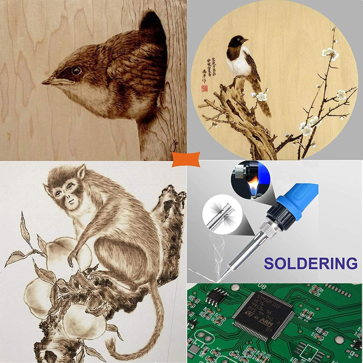 112PCS Wood Burning Kit-Wood Burning Tool Set with Digital LCD Display Pyrography Pen Adjustable WoodArtSupply