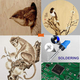 112PCS Wood Burning Kit-Wood Burning Tool Set with Digital LCD Display Pyrography Pen Adjustable WoodArtSupply