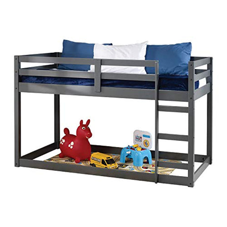Acme Gaston Grey Wooden Frame Loft Bed with Built-in Ladder ACME Furniture