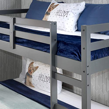 Acme Gaston Grey Wooden Frame Loft Bed with Built-in Ladder ACME Furniture