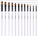 Filbert Paint Brushes Set, 12 PCS Artist Brush for Acrylic Oil Watercolor Gouache Artist Professional WoodArtSupply