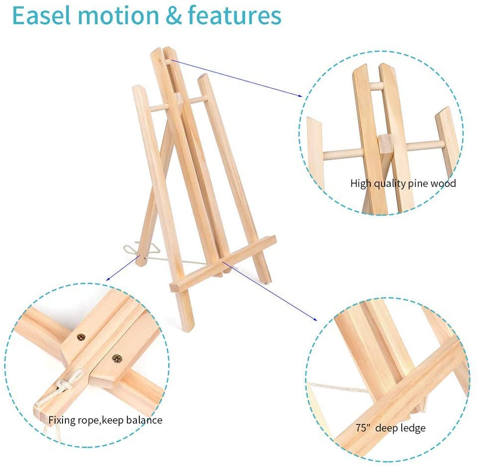 16 Inch Tabletop Display Artist Easel Stand, Art Craft Painting Easel, Wooden Easel Apply to Kids Artist Adults Students Classroom Etc.