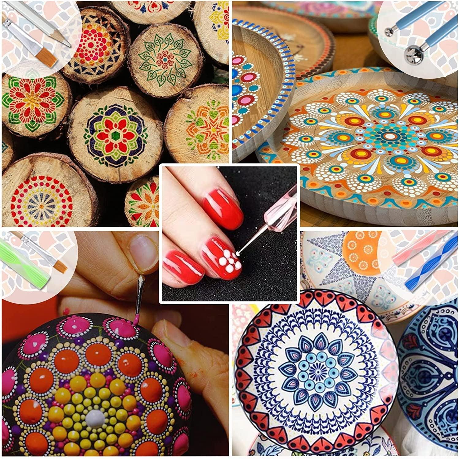 Mandala Dotting Tools Painting Kit - Rock Dot Paint Stencils Tool Set Art Craft Supplies - WoodArtSupply