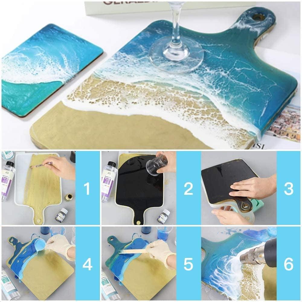 Resin Silicone Tray Molds, Casting Mold for Epoxy Resin, DIY Resin Large Serving Rectangle Cutting Board Handle for Home Decoration-Crafting Agate Geode Rolling Tray - WoodArtSupply