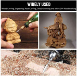 Wood Carving Tools for Rotary Tool, 5 PCS HSS Woodworking Tools Engraving Drill Bit Set Wood Crafts WoodArtSupply