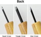 3PCS Bonsai Chisel Kit with round Gouge, Single Bevel Skewed and V-Parting Tool, Hand Carving Tool Set for Jin Shari Making, Woodworking Knife Pack WoodArtSupply