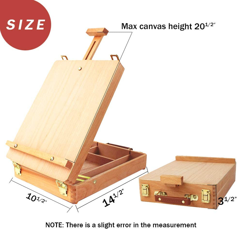Premium Sketchbox Desktop Art Easel, Tabletop, Wooden for Painting, Student, Artist, Beginner WoodArtSupply