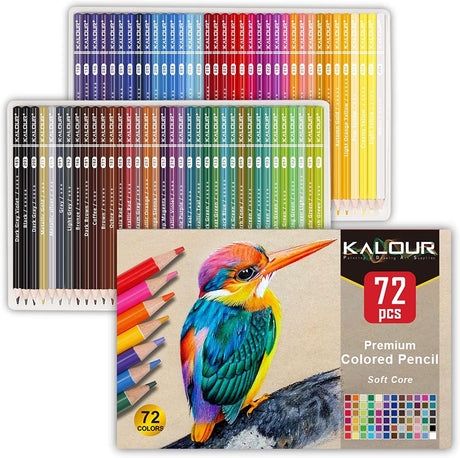 72 Count Colored Pencils for Adult Coloring Books, Soft Core,Ideal for Drawing Blending Shading WoodArtSupply
