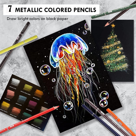 72 Count Colored Pencils for Adult Coloring Books, Soft Core,Ideal for Drawing Blending Shading WoodArtSupply