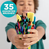 Paint Brushes -35 All Purpose Paint Brushes Value Pack – Includes 8 Different Types of Brushes WoodArtSupply