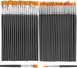Paint Brushes Set,110Pcs Nylon Hair Brushes for Acrylic Oil Watercolor Artist Professional Painting Kits, Black WoodArtSupply