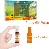 Alcohol Ink Set - 24 Vibrant Colors Alcohol-Based Ink for Resin Petri Dish Making, Epoxy Resin Painting - Concentrated Alcohol Paint Color Dye for WoodArtSupply
