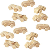 Unfinished Paintable Wooden Cars, Set of 12 - DIY Toys and Wood Crafts for Kids WoodArtSupply