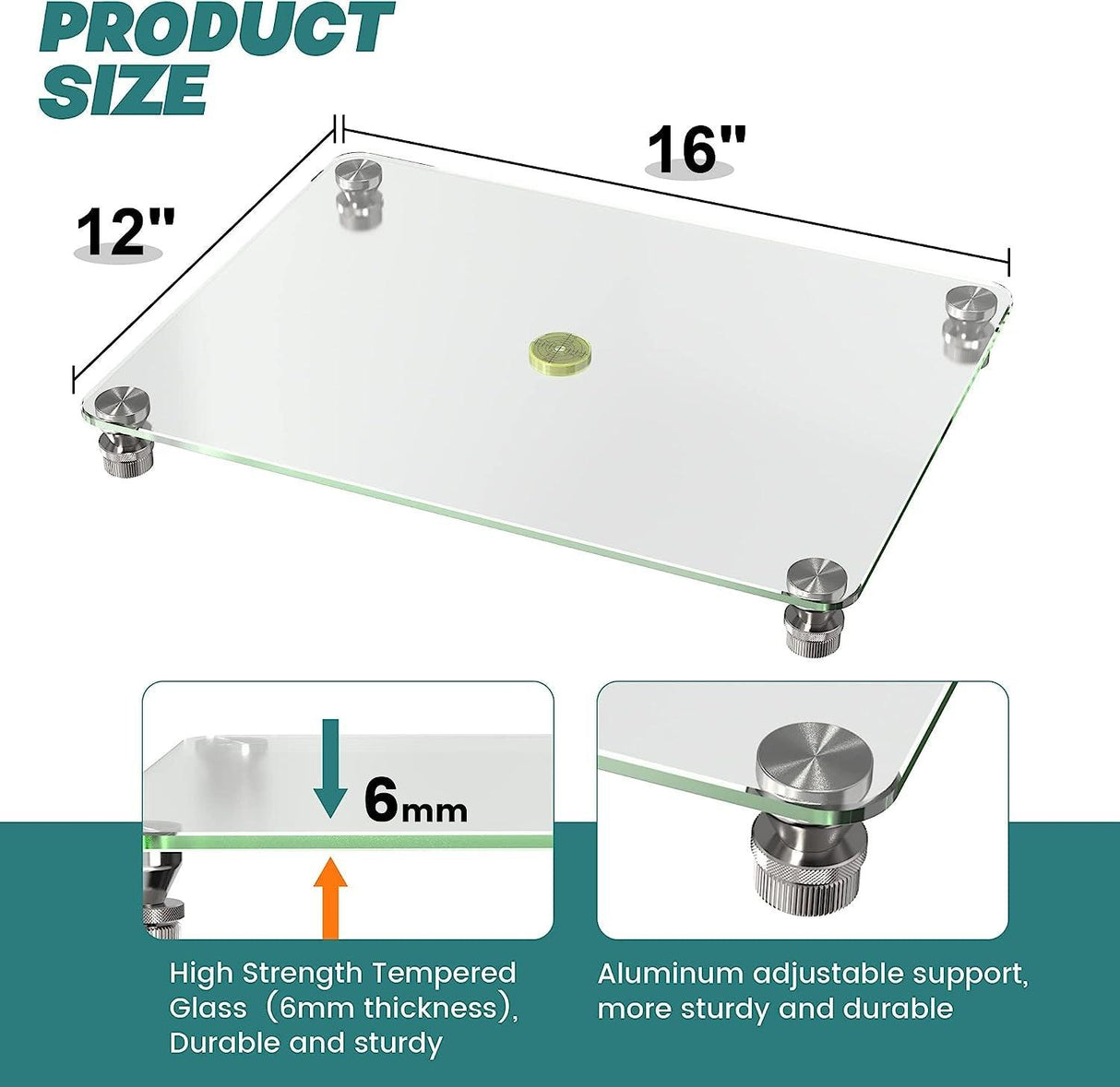 Glass Leveling Board for Resin, 16''X 12'' Adjustable Precision Leveling Table for Resinate, Leveling Epoxy Resin Accessories, Multipurpose Resin WoodArtSupply