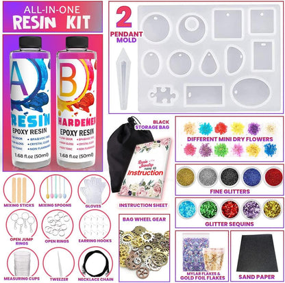 Resin Jewelry Making Starter Kit - Resin Kits for Beginners with Molds and Resin Jewelry Making Supplies - WoodArtSupply