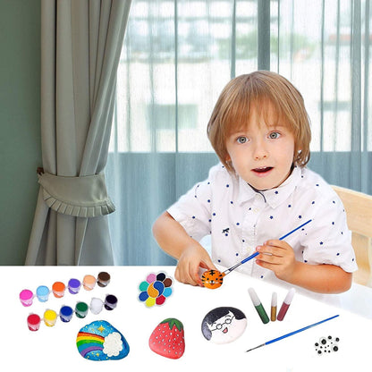 Rock Painting Kit for Kids Adult, DIY Arts and Crafts Supplies Kits for 16 Paint Rocks - WoodArtSupply