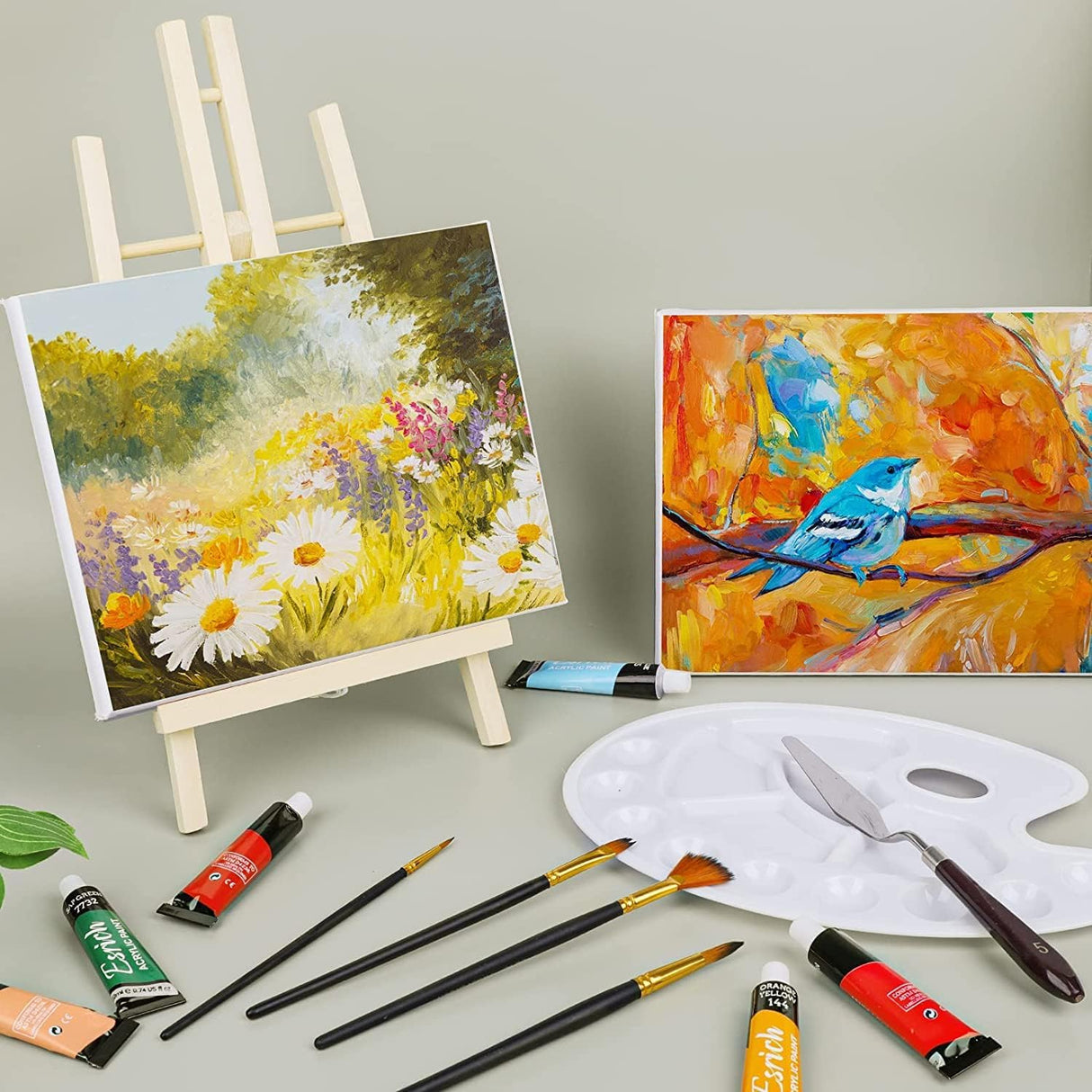 Wood Easels, Easel Stand for Painting Canvases, Art, and Crafts. (11.8 Inch, 4 Pack), Tripod, Painting Party Easel, Kids Student Table School WoodArtSupply