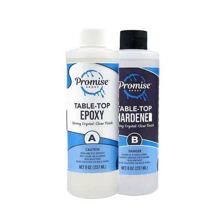 Promise Epoxy - Clear Table Top Epoxy Resin (16-Ounce Kit) | UV Resistant, Self-Leveling | High Gloss Shine for Wood Table Top, Bar Top, Counter Top, WoodArtSupply