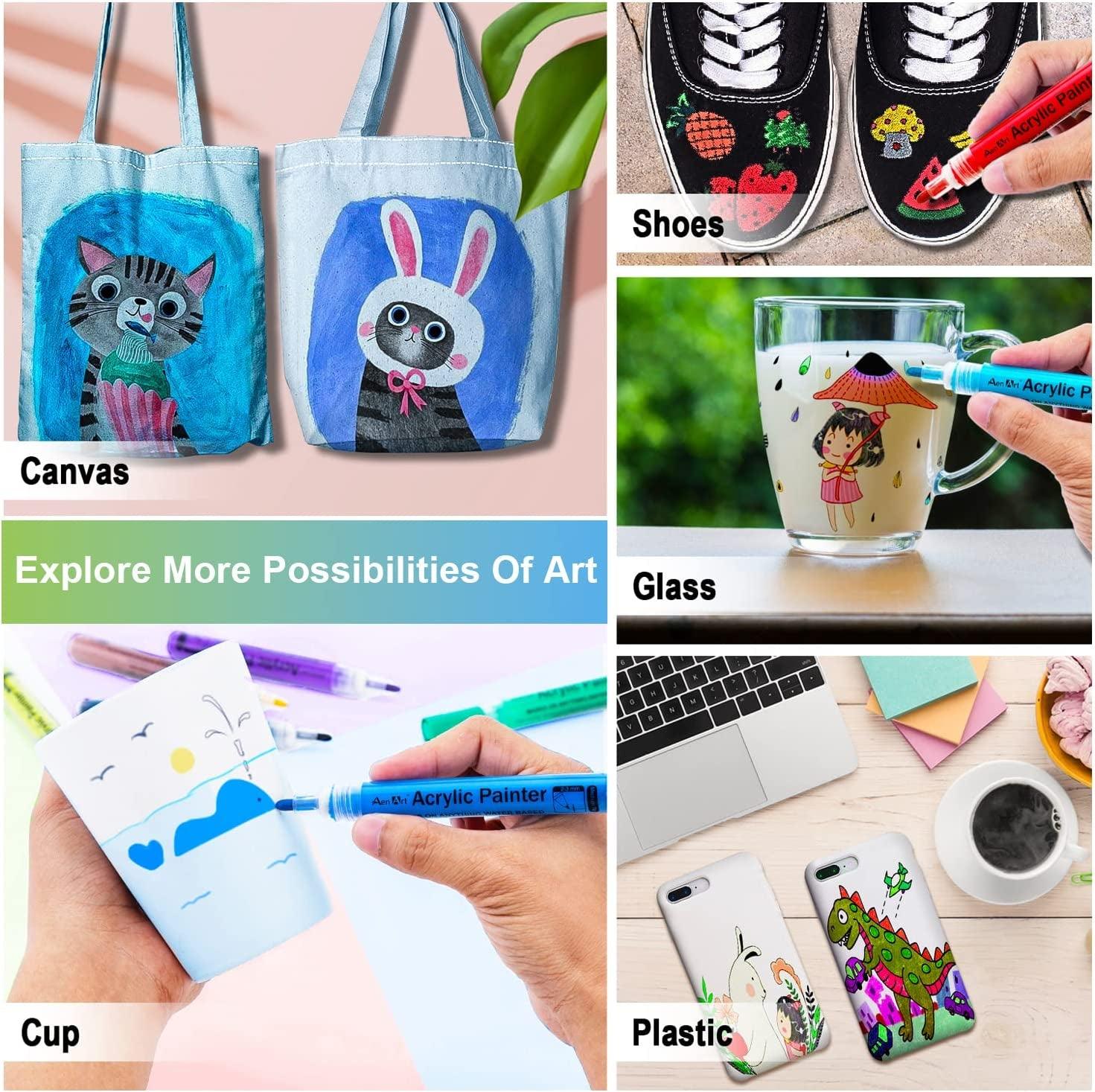 Paint Pens for Rock Painting, Acrylic Paint Markers for Card Making Craft Stone Ceramic WoodArtSupply