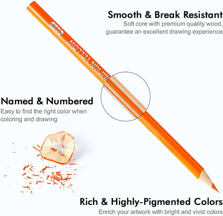 136 Colored Pencils , Soft Core Coloring Pencils Set for Adult Coloring Books WoodArtSupply