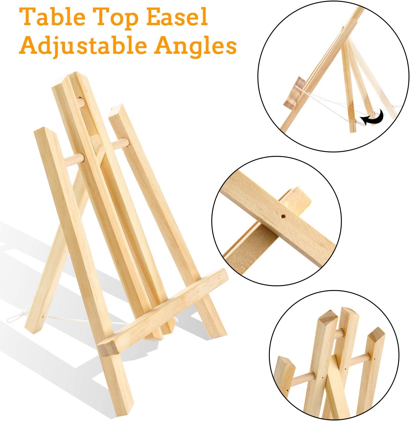 Wood Easels, Easel Stand for Painting Canvases, Art, and Crafts. (11.8 Inch, 4 Pack), Tripod, Painting Party Easel, Kids Student Table School WoodArtSupply