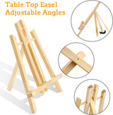 Wood Easels, Easel Stand for Painting Canvases, Art, and Crafts. (11.8 Inch, 4 Pack), Tripod, Painting Party Easel, Kids Student Table School WoodArtSupply