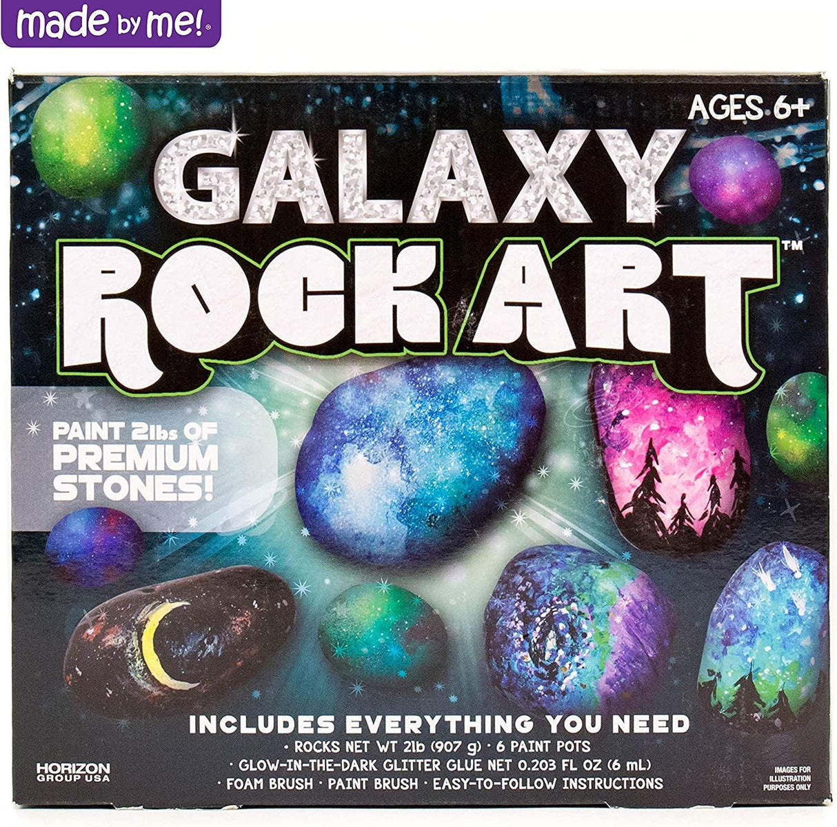 Galaxy Paint Your Own Rock Art by Horizon Group USA, Black WoodArtSupply