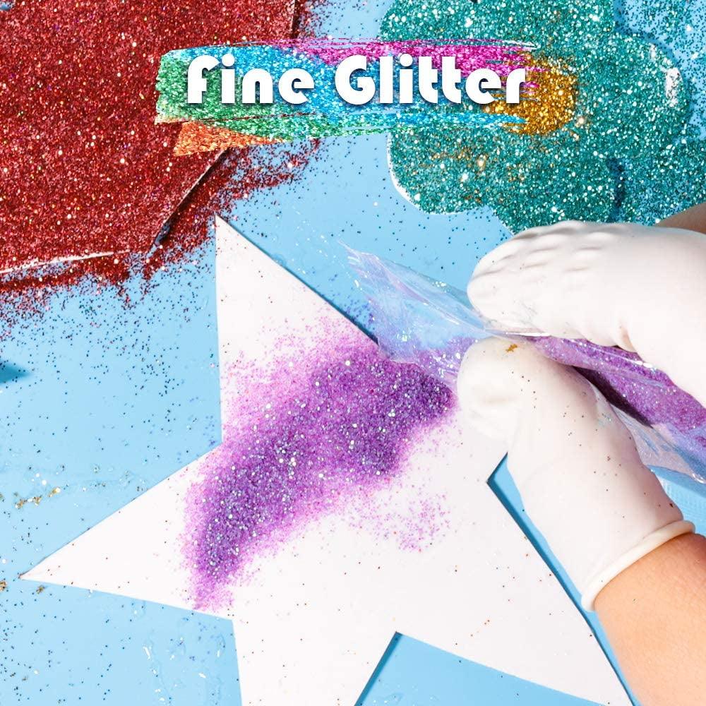 Fine Glitter, 300G 60 Colors Extra Fine Craft Resin Glitter Packs, for Tumblers Festival Decoration, Eyeshadow Makeup Nail Art Body Face Glitter, 5G Each Bag - WoodArtSupply