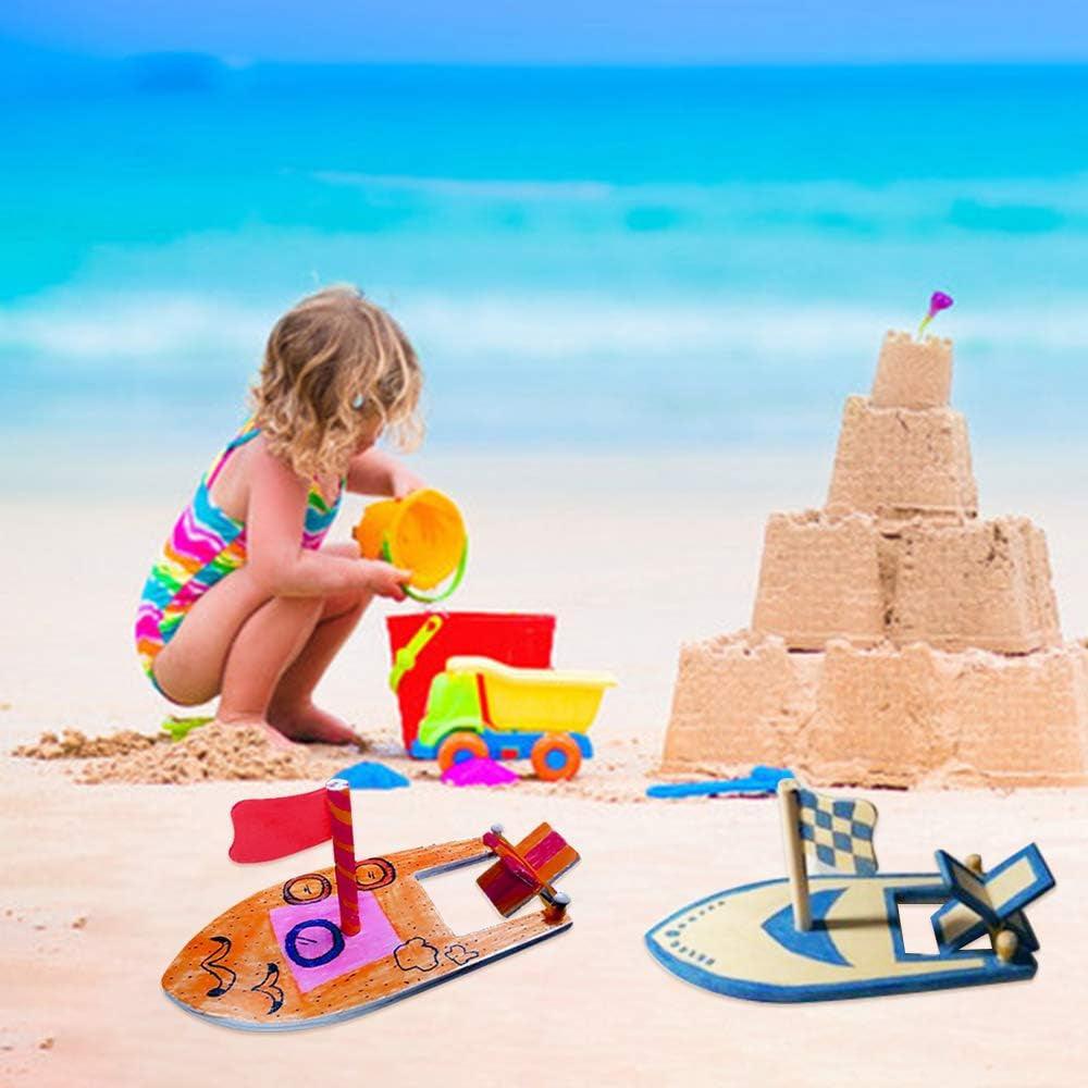 10 Pcs DIY Toy Wood Boat Craft Kits, Mini Wooden Sailboat Kits, Paddle Boats Paint - WoodArtSupply