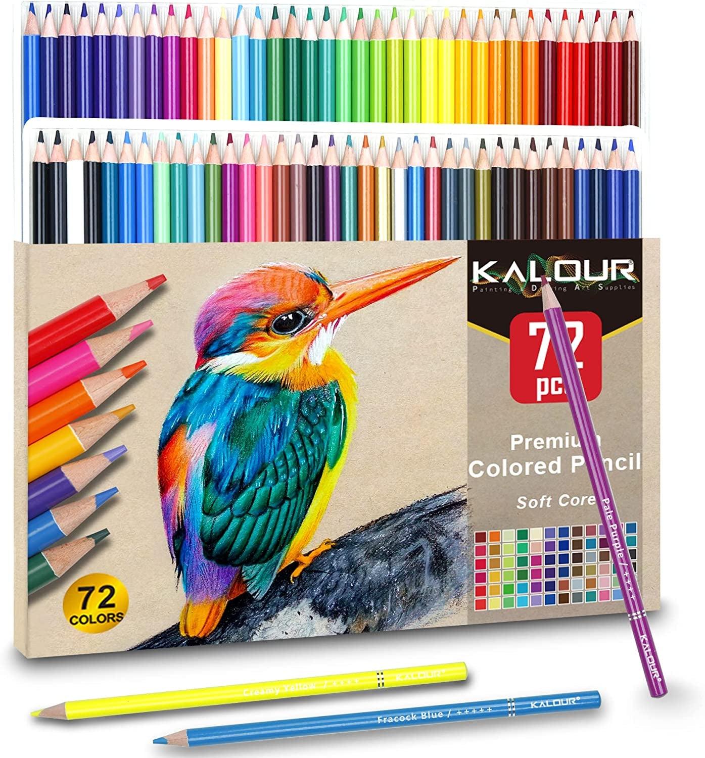 72 Count Colored Pencils for Adult Coloring Books, Soft Core,Ideal for Drawing Blending Shading - WoodArtSupply