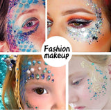 Pack of 24 Colors Chunky and Fine Glitter Mixed,,Nail Art Face Body Hair Iridescent Sequins Loose Glitter,Diy Epoxy Resin Craft Slime Tumbler Making WoodArtSupply