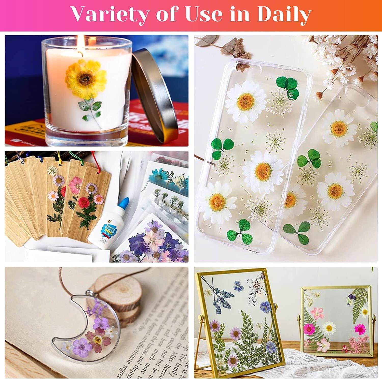 Real Dried Pressed Flowers for Resin, Natural Dry Flowers Leaves Bulk Herbs Kit for DIY Scrapbooking Stamping Supplies Epoxy Resin Jewelry Molds WoodArtSupply