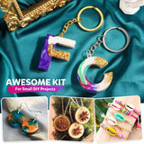 222 PCS Pin Vise Kit for Resin Molds, Steel Hand Drill with Drill Bits & Grip Nose Pliers & Keychain Supplies Jump Rings, Hand Drill for Silicone WoodArtSupply