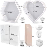 3 PCS Large Resin Molds Silicone, Including Deep Hexagon, Heart, Square Epoxy Resin Casting Mold for Flower Preservation Bookends DIY Art WoodArtSupply