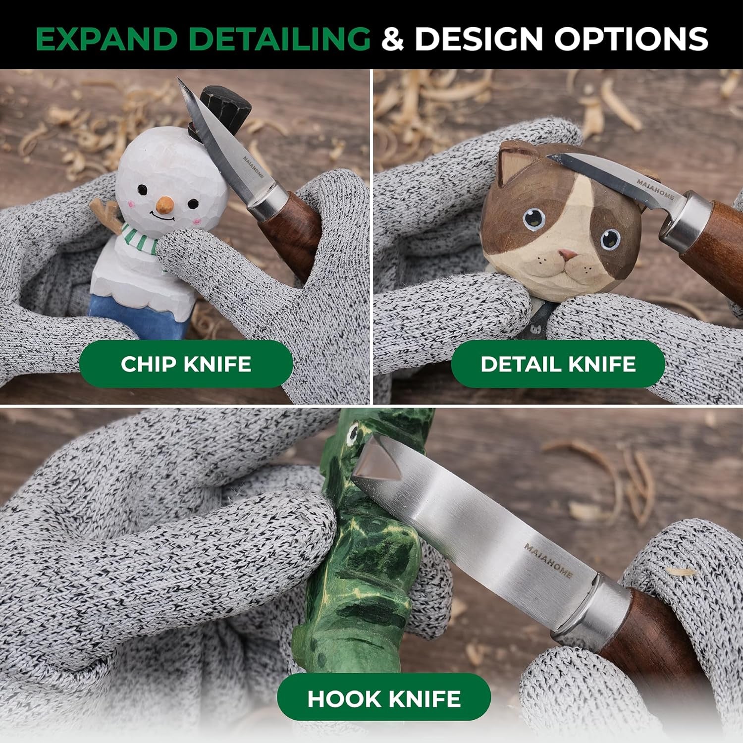 Whittling Kit for Beginners Includes 8-Basswood Wood Carving Blocks Set, 3Pcs Whittling Knife - Wood Carving Kit with Tools and Carving Knifes for WoodArtSupply