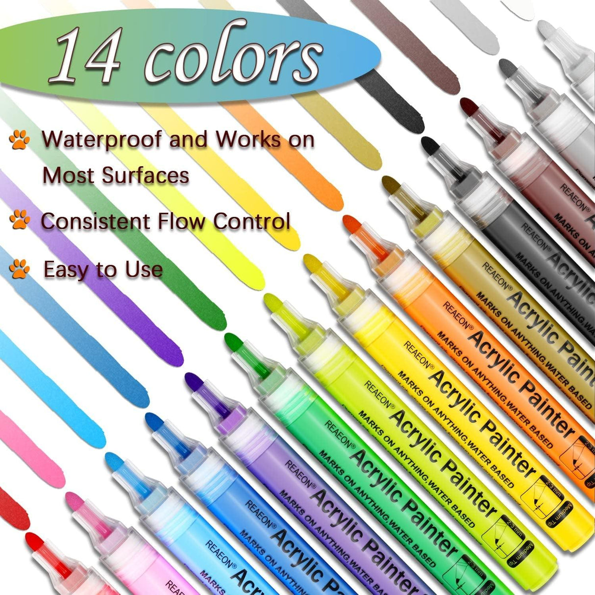 Paint Pens for Rock Painting, Acrylic Paint Markers for Card Making Craft Stone Ceramic WoodArtSupply